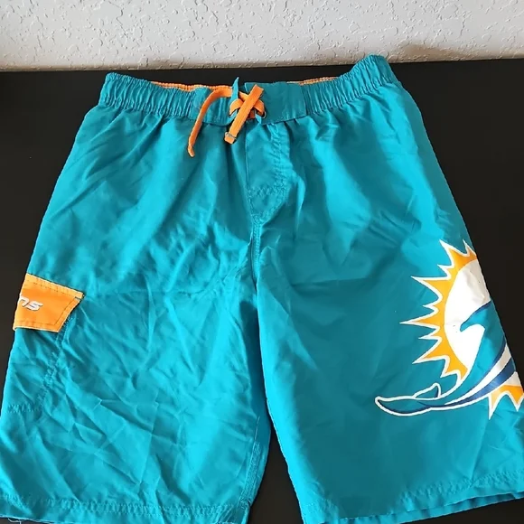 NFL Miami Dolphins Lined Swim Trunks, Size 14/16 🐬🏈 - Picture 3 of 13